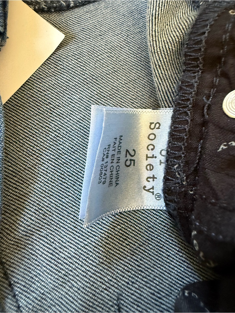 Articles of Society London High Rise Jeans | Dark Wash Tie Dye Hem | Size 25 NWT - Picture 6 of 10